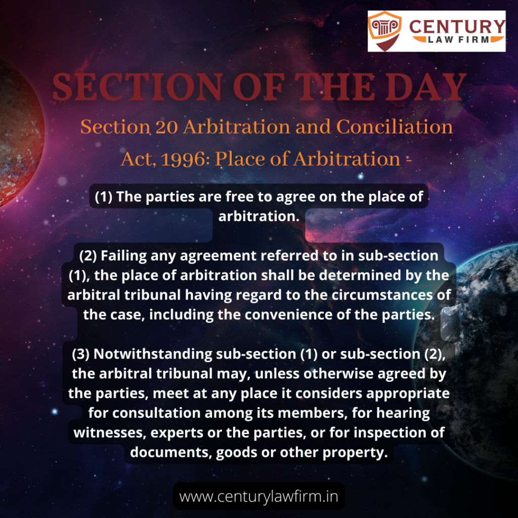 Section of the Day 20 Arbitration and Conciliation Act