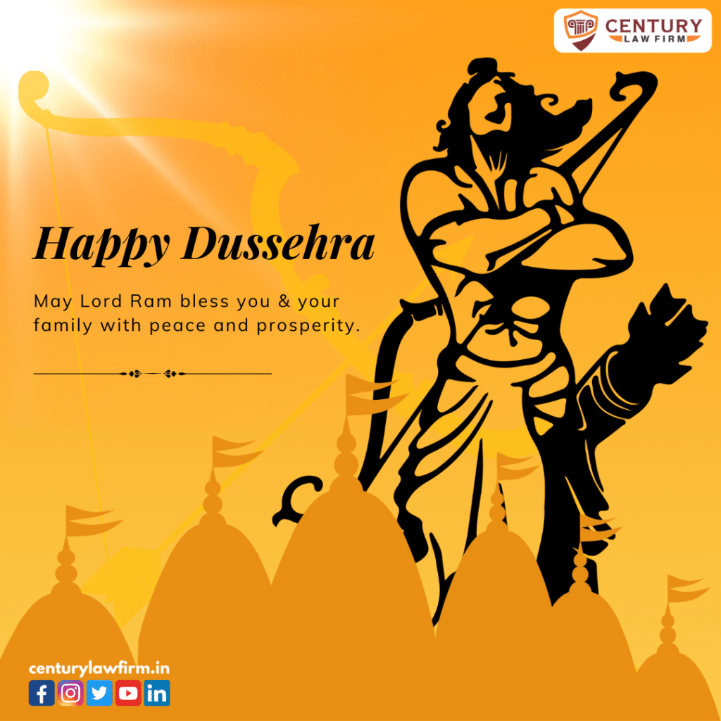 Triumph of Good Over Evil: Century Law Firm's Dussehra Greetings happy dussehra