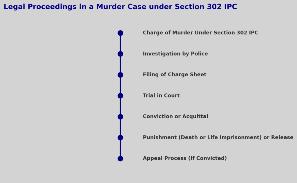 legal proceedings in a murder case under Section 302 IPC