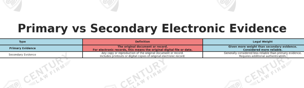 primary vs secondary electronic evidence